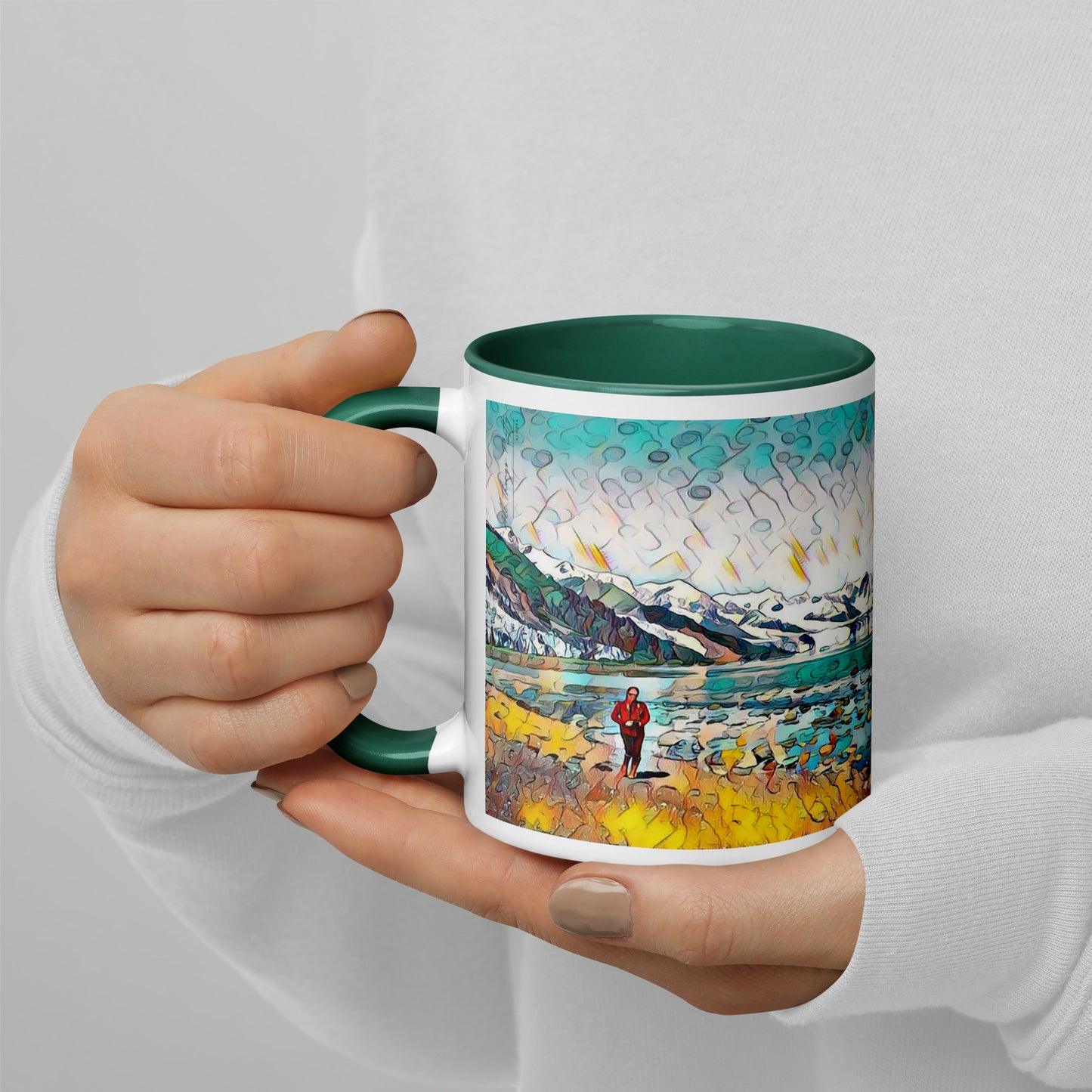 Mug with Color Inside, Beach Stroll