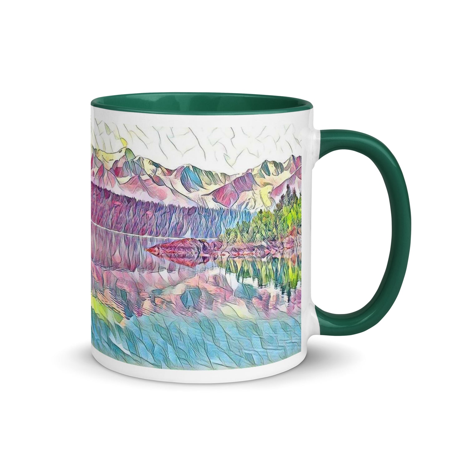 Mug with Color Inside Oceans & Mtns