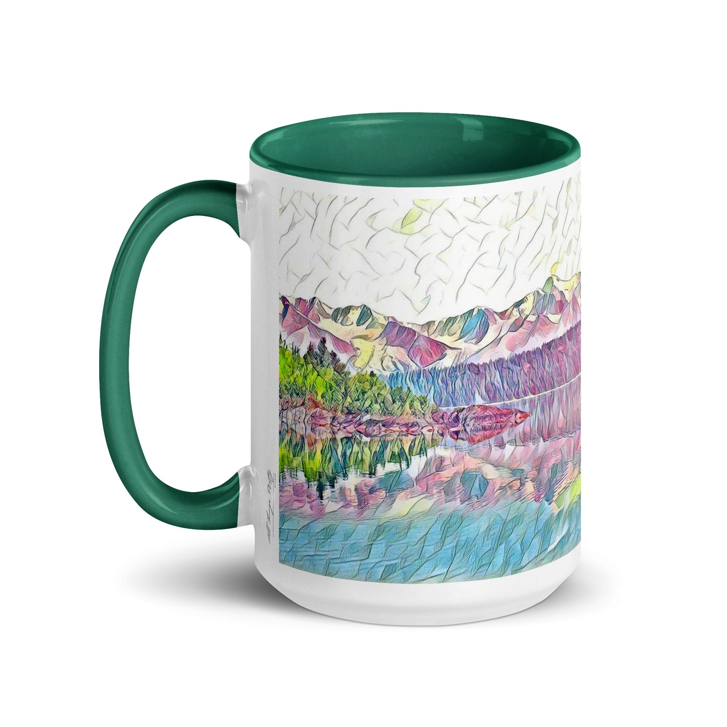 Mug with Color Inside Oceans & Mtns