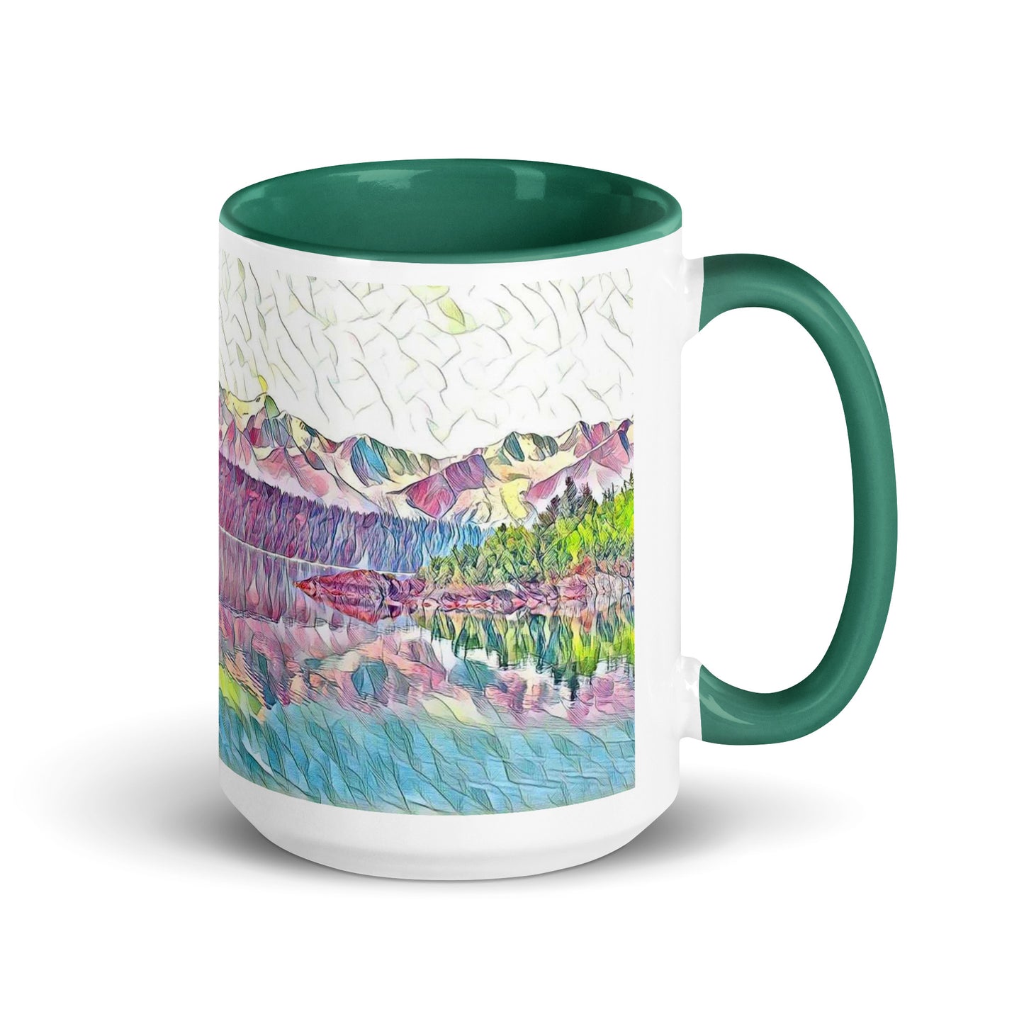 Mug with Color Inside Oceans & Mtns