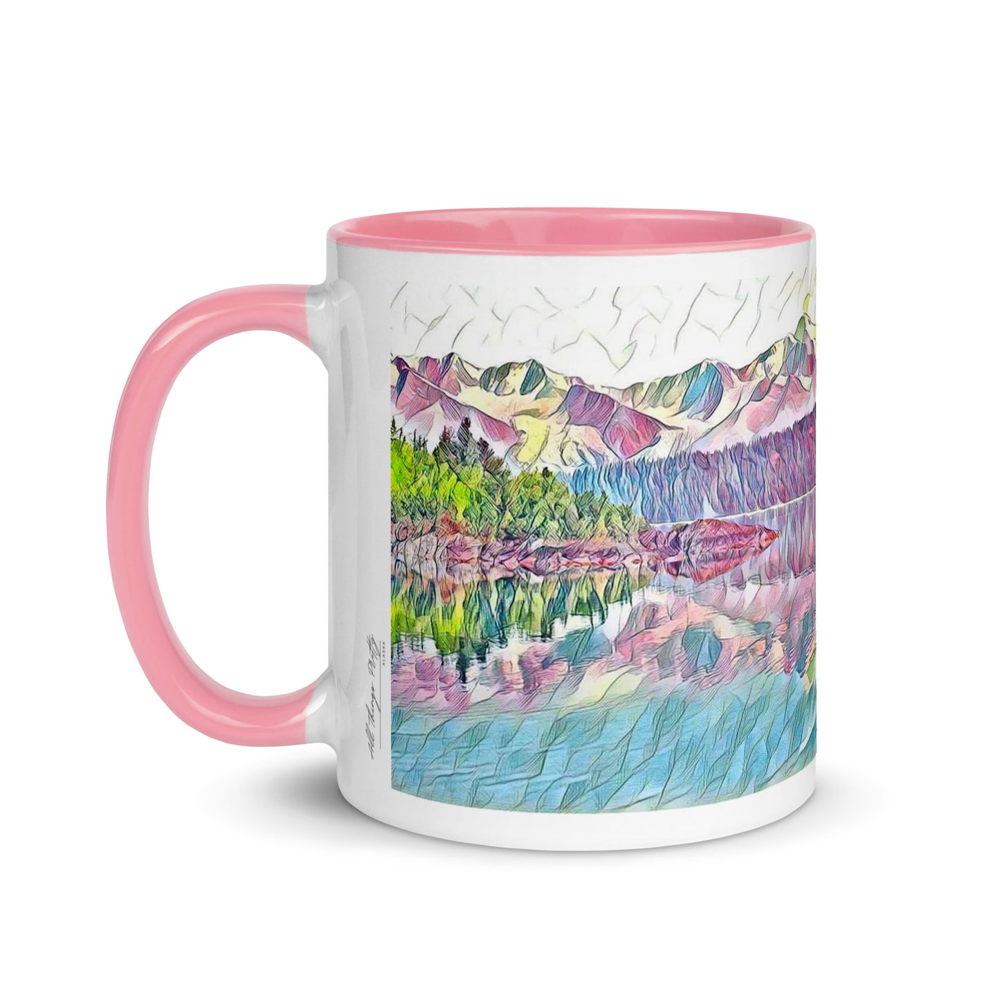 Mug with Color Inside Oceans & Mtns