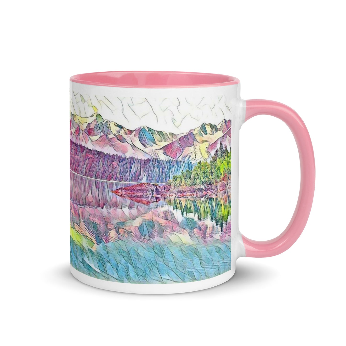 Mug with Color Inside Oceans & Mtns