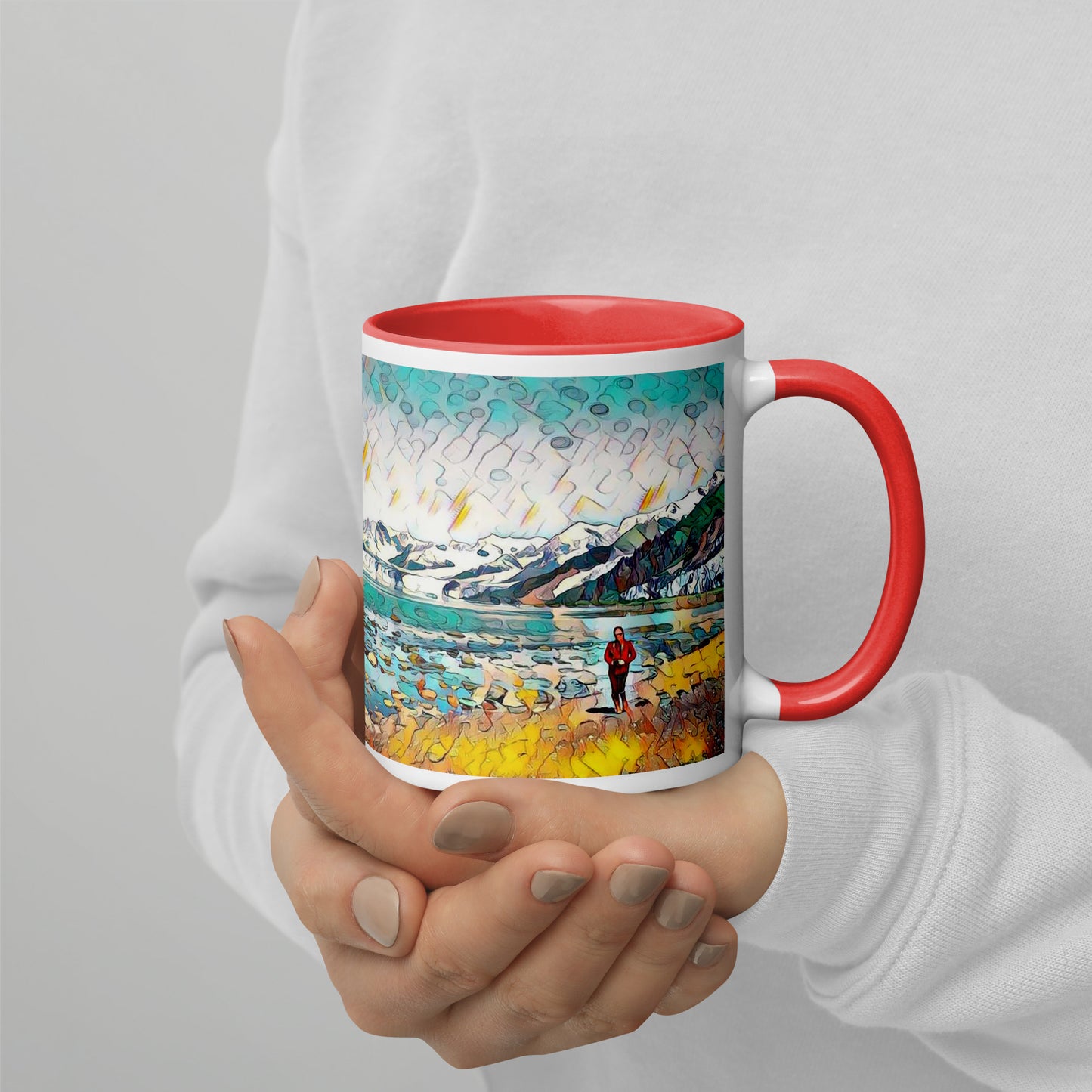 Mug with Color Inside, Beach Stroll