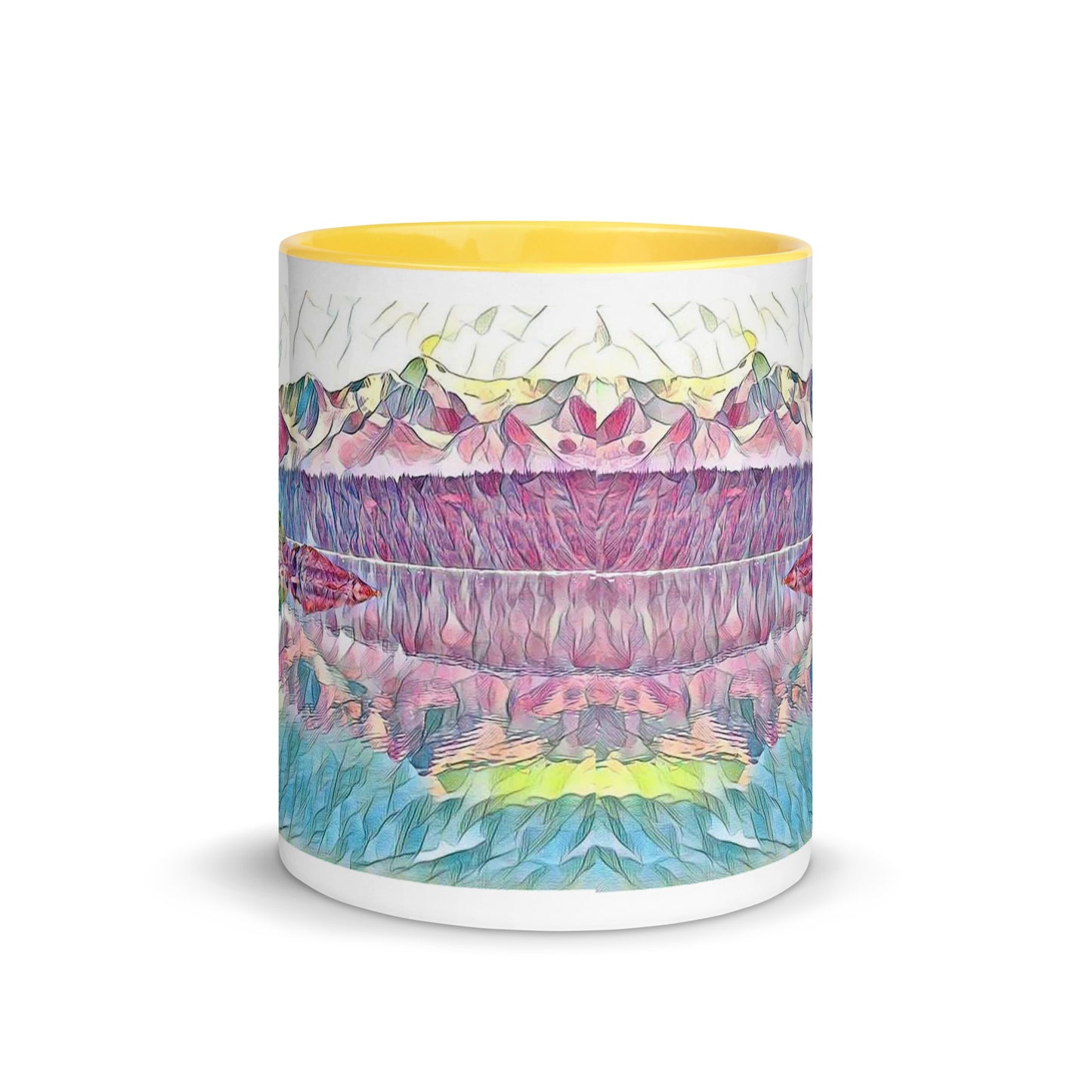 Mug with Color Inside Oceans & Mtns