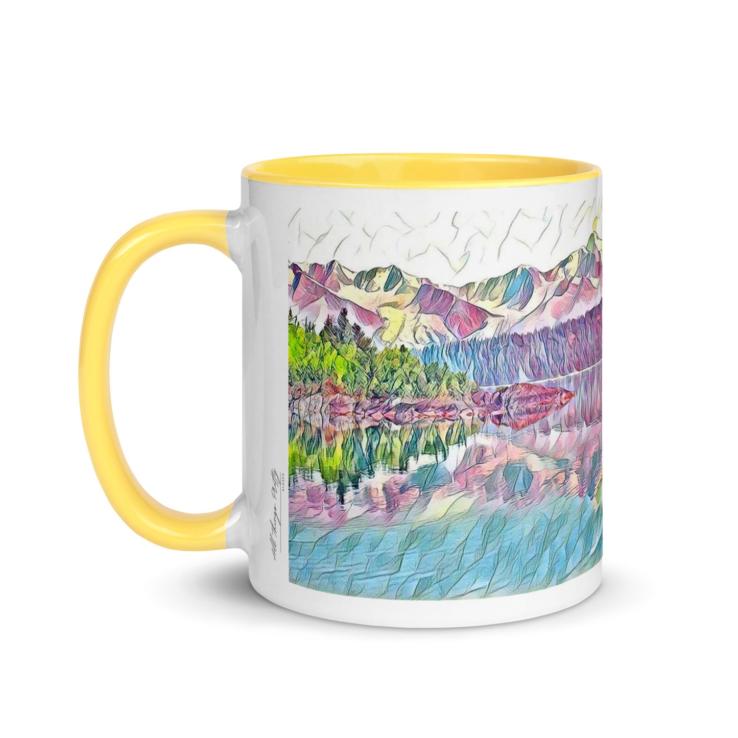 Mug with Color Inside Oceans & Mtns