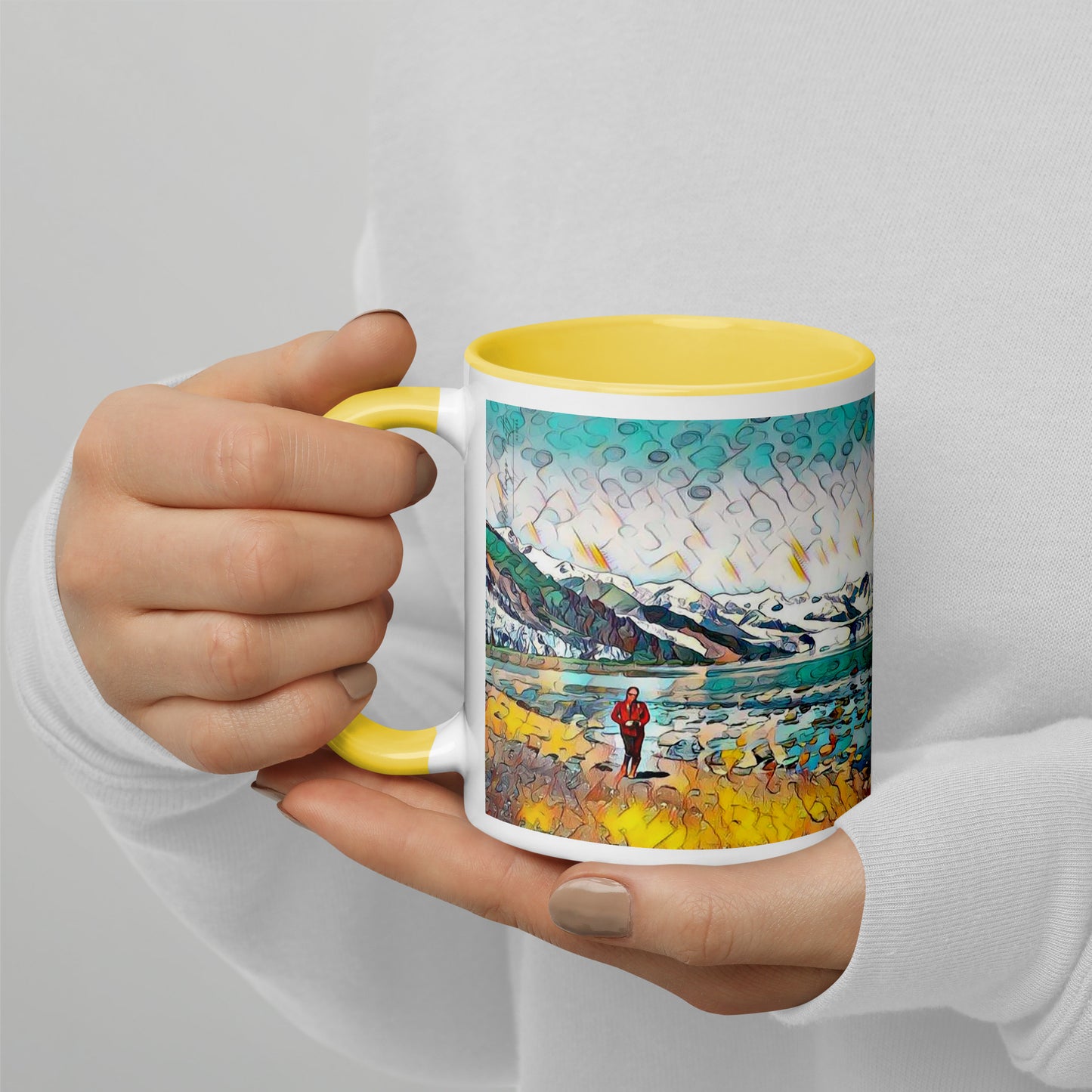 Mug with Color Inside, Beach Stroll