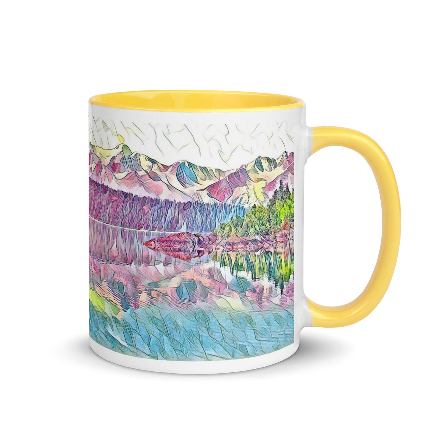 Mug with Color Inside Oceans & Mtns