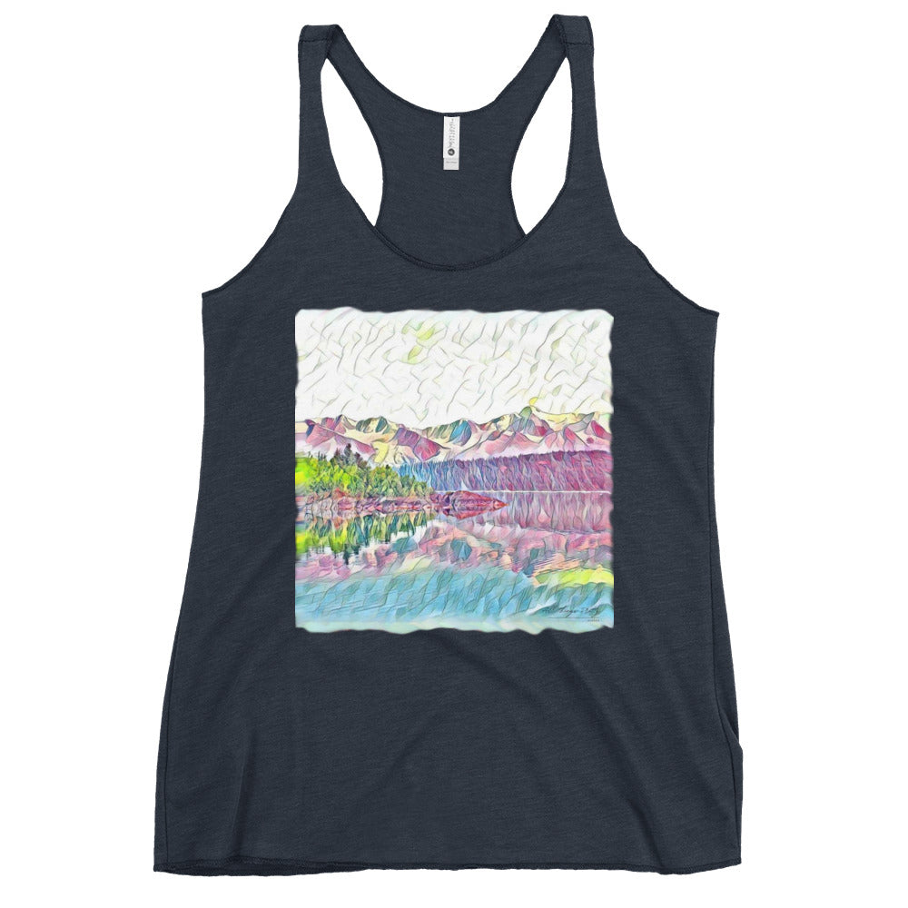 Women's Racerback Tank, Oceans & Mountains