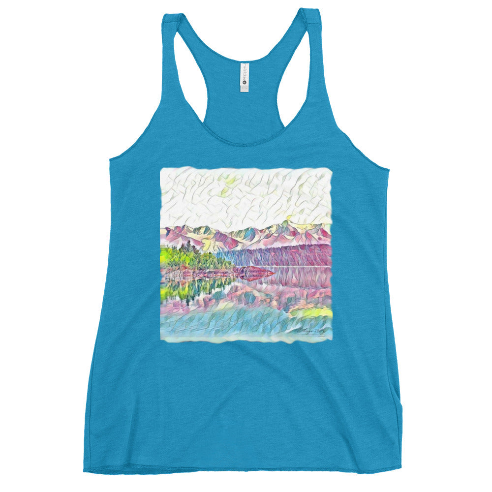 Women's Racerback Tank, Oceans & Mountains